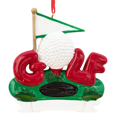 Custom personalized golf ornaments, perfect for celebrating golf enthusiasts. Add a unique and festive touch to your holiday decor with these special keepsakes!