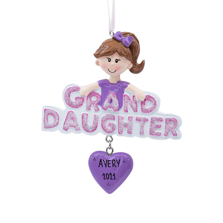 Personalized granddaughter ornament, a heartfelt keepsake to cherish your special bond this holiday.