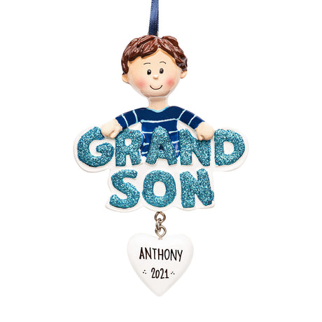 Personalized grandson ornament, a heartfelt keepsake to cherish your special bond this holiday