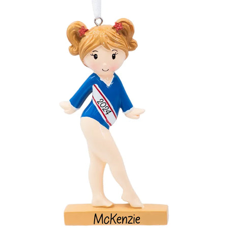 Personalized gymnastics ornaments, ideal for celebrating the athleticism and grace of gymnasts.