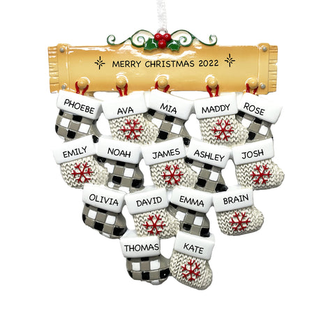 Celebrate family traditions with a personalized mantel stocking family ornament from Gift Shopie.