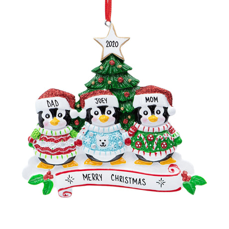 Celebrate family fun with a personalized penguin family Christmas ornament from Gift Shopie. Order now!