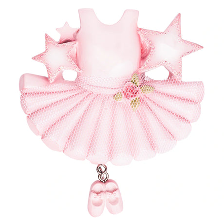 Personalized pink ballerina Christmas ornament, a delightful keepsake for young dancers.