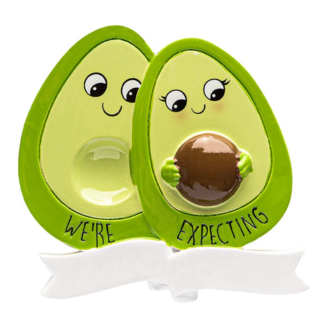 Personalized pregnancy avocado Christmas ornament, a fun and unique way to celebrate the season.