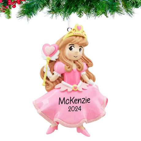 Personalized princess ornament for girls, a special keepsake to celebrate magical moments.