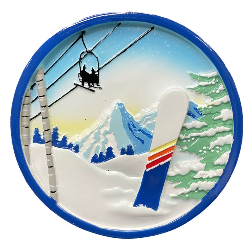 Personalized snowboard ornament, perfect for adding a custom touch to your holiday decor.