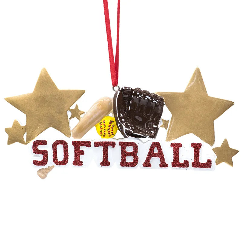 Transform your decor with our Personalized Softball Christmas Ornament. Tailored for softball enthusiasts.