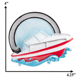 Enhance your holiday décor with a personalized speed boat Christmas ornament, ideal for water sports enthusiasts.