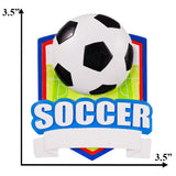 Personalized sport ornaments featuring a 3D soccer design, perfect for soccer enthusiasts and sports-themed decorations.