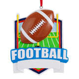 How about personalized sports ornaments? The football ball is here for you, check it out with a personalized name.