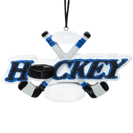 Personalized sport ornaments with an ice hockey theme, perfect for enthusiasts and holiday decor.