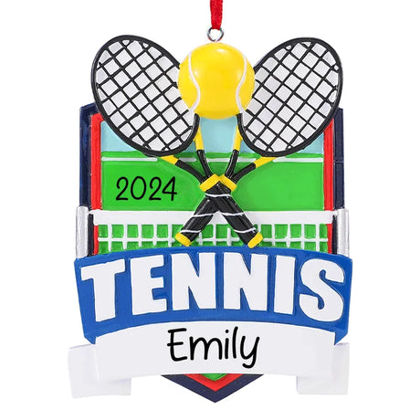 Create lasting memories with personalized tennis sport ornaments for athletes and fans alike.