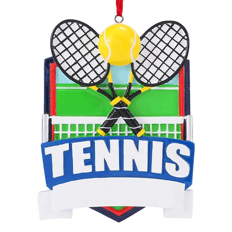 Personalize your Christmas with a custom tennis ornament, perfect for sports enthusiasts.