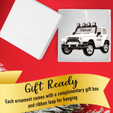 Are you looking for personalized white Jeep ornaments? Let's find with Gift Shopie.